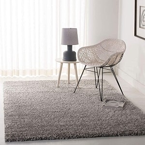 shaggy carpet plain fur rugs for bedroom living room 8x11 feet plush microfiber 2 inch height silver color