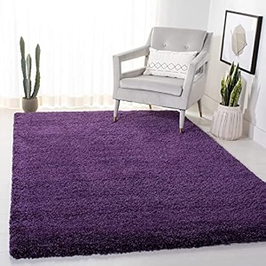 carpet plus shaggy carpet plain fur rugs for bedroom living room 9x9 feet round plush microfiber 2 inch height purple color