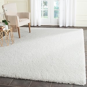 shaggy carpet plain fur rugs for bedroom living room 7x10 feet plush microfiber 2 inch height white color