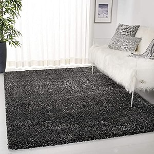 shaggy carpet plain fur rugs for bedroom living room 7x10 feet plush microfiber 2 inch height charcoal color