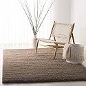 Carpet Plus Shaggy Carpet Plain Fur Rugs for Bedroom Living Room 9x9 Feet Round Plush Microfiber 2 Inch Height Light Brown Color