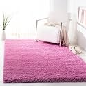 Shaggy Carpet and Rugs Plain Fur Rugs for Bedroom Living Room 2x5 Feet Plush Microfiber 2 Inch Height Pink Color