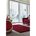 Shaggy Carpet and Rugs Plain Fur Rugs for Bedroom Living Room 12x18 Feet Plush Microfiber 2 Inch Height Maroon Color