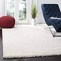Shaggy Carpet Plain Fur Carpet for Living Room 5x7 Feet Plush Microfiber 2 Inch Height Cream Color