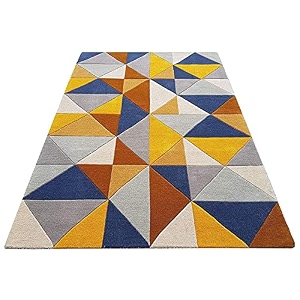 carpetify handmade embossed woolen carpet for bedroom living room floor mat 6x8 feetmulti color