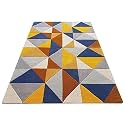 Carpetify Handmade Embossed Woolen Carpet for Bedroom, Living Room (5x8 Feet, Multi Color, Wool)