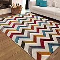 Carpetify Handmade Embossed Woolen Carpet for Bedroom, Living Room, Floor Mat (6x8 Feet,White Multi)