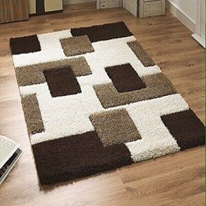 carpets with super soft material  modernshaggy anti skid 3d carpet rugs for living room bedroom beige brown checkered 2x6
