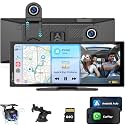 Carpuride Carplay Screen for Car with 4K Dash Cam &amp; 1080P Backup Camera