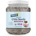 Carrington Farms Organic Whole Chia Seeds 42 oz - USDA Organic, Non-GMO Black Chia Seeds | Plant-Based Omega-3 & Fiber | Vegan Egg Substitute for Baking | Smoothies, Chia Pudding & Overnight Oats
