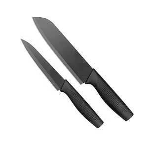 carrot kitchen knife stainless steel 2 pieces professional knife set with color printing and non-slip handle 2 pcs black