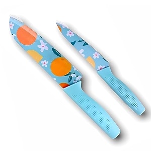 carrot kitchen knife stainless steel 2 pieces professional knife set with color printing and non-slip handle multi color printed