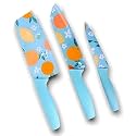 Carrot Kitchen Knife Stainless Steel 3 Pieces Professional Knife Set with Color Printing and Non-Slip Handle (3 PCS Multi Color)