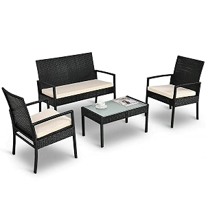 Carry Bird 4 Piece PE Wicker Rattan