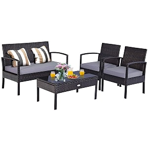 Carry Bird 4 Piece PE Wicker Rattan
