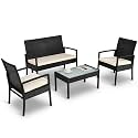 Carry Bird 4 Piece PE Wicker Rattan