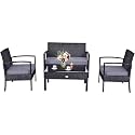 Carry Bird 4 Piece PE Wicker Rattan