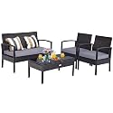 Carry Bird 4 Piece PE Wicker Rattan