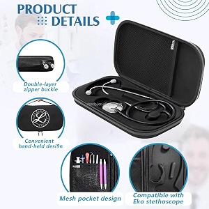 carry case for littmann classic 3 stethoscope carry case  waterproof shockproof dustproof  only bag  grey