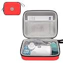 Carrying Case for Portable Nebulizer, Travel Medical Bag, Hard Emergency Medical Bag for Inhaler Spacer Case for Kids and Adults, Masks, Asthma Inhaler (Red)