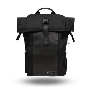 carrypro hobo25 v30 roll-top zipper laptop and camera travel backpack 25-30l fits 163939 inch laptop removable camera box water-resistant  raincover 2-yr warranty  for work college amp travel