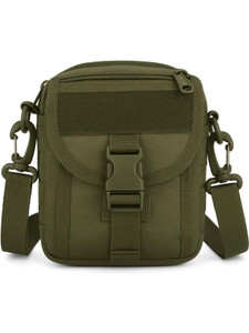 carrytrip green sling bag unisex multipurpose tactical bag hiking utility belt bag molle pouch green color