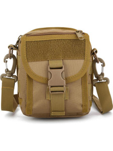 carrytrip tan sling bag unisex multipurpose tactical bag hiking utility belt bag molle pouch tan color