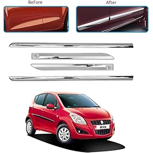carshade full chrome set of 4pcs side beading side cladding compatible for maruti ritz