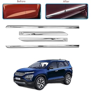 carshade full chrome set of 4pcs side beading side cladding compatible for safari 2021