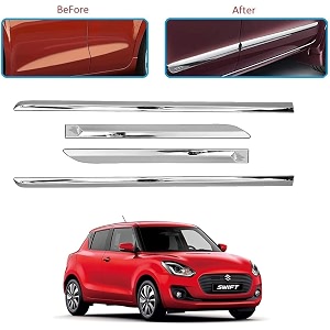 carshade full chrome set of 4pcs side beading side cladding compatible for swift type iii 2011