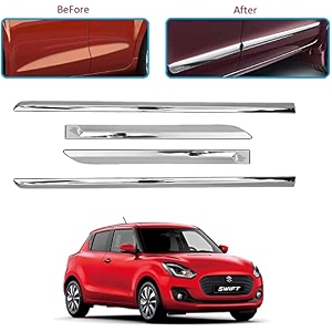 carshade full chrome set of 4pcs side beading side cladding compatible for swift type iv 2018