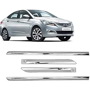 carshade full chrome set of 4pcs side beading side cladding compatible for verna new type i
