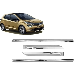 carshade full chrome set of 4pcs side beading side cladding compatible for side beading-altroz