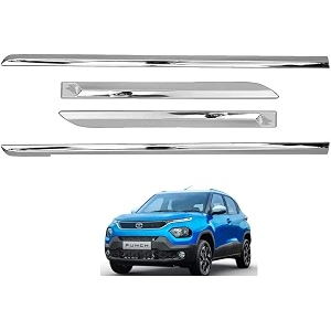 carshade full chrome set of 4pcs side beading side cladding compatible for tata punch