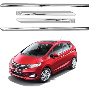carshade full chrome set of 4pcs side beading side cladding compatible for honda jazz