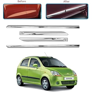 carshade full chrome set of 4pcs side beading side cladding compatible for spark