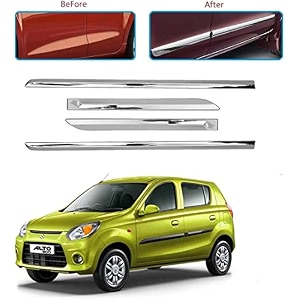 carshade full chrome set of 4pcs side beading side cladding compatible for alto 800