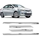 CARSHADE Full Chrome Set of 4pcs Side Beading Side Cladding Compatible for Verna NEW (Type I)