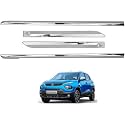 CARSHADE Full Chrome Set of 4pcs Side Beading Side Cladding Compatible for tata Punch