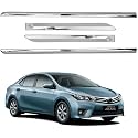 CARSHADE Full Chrome Set of 4pcs Side Beading Side Cladding Compatible for Corolla ALTIS (Type III)