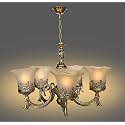Carsten 5 Light Modern Design Golden Antique Jhoomar/Chandelier/Jhoomar Hanging Light/Jhoomar Ceiling Light to Décor Home/Living Room/Bedroom/Office/Dining/Cafe/Restaurants (with Bulb)