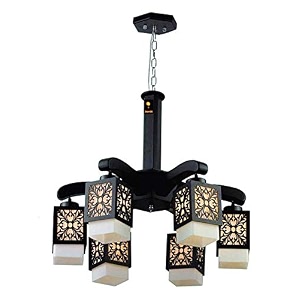 carsten downward direction unique design chandelier ceiling light 6 light brownish shade without bulb