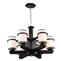 Carsten Piano Design Brownish Shade Color Wood and Glass Chandelier Jhoomer Ceiling Light (6 Light)