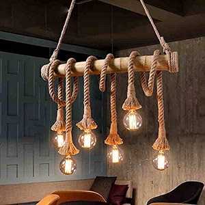 carsten rope and jute chandelier shaped unique and decorative fancy hanging light pendant light for ceiling to decor your bar restaurant bedroom drying room with bulb