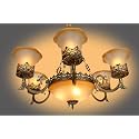 Carsten Traditional 9 Light Antique Jhoomer Chandelier for Living Room &amp; Home Décor Antique Design Golden Antique Color Chandelier Jhoomer Ceiling Light (with Bulb)