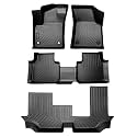 Cartist Floor Mats Custom Fit for VW Atlas 2018-2025 2026 (7 Passenger Bench Seating), 3 Rowa Full Set Floor Mats for Atlas Accessories, Heavy Duty