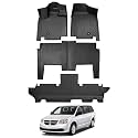 Cartist Floor Mats Fit for 2011-2020 Grand Caravan 7 Seat/ 2008-2016 Town & Country (Stow'n Go Only), All Weather Floor Liners for Grand Caravan Accessories Heavy Duty