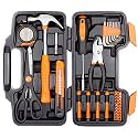 CARTMAN 39piece Tool Set General Household Kit with Plastic Toolbox Storage Case Cutting Plier Red