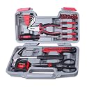 CARTMAN 39piece Tool Set General Household Kit with Plastic Toolbox Storage Case Cutting Plier Red