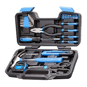 cartman cartman blue 39-piece cutting plier tool set - general household hand tool kit with plastic toolbox storage case